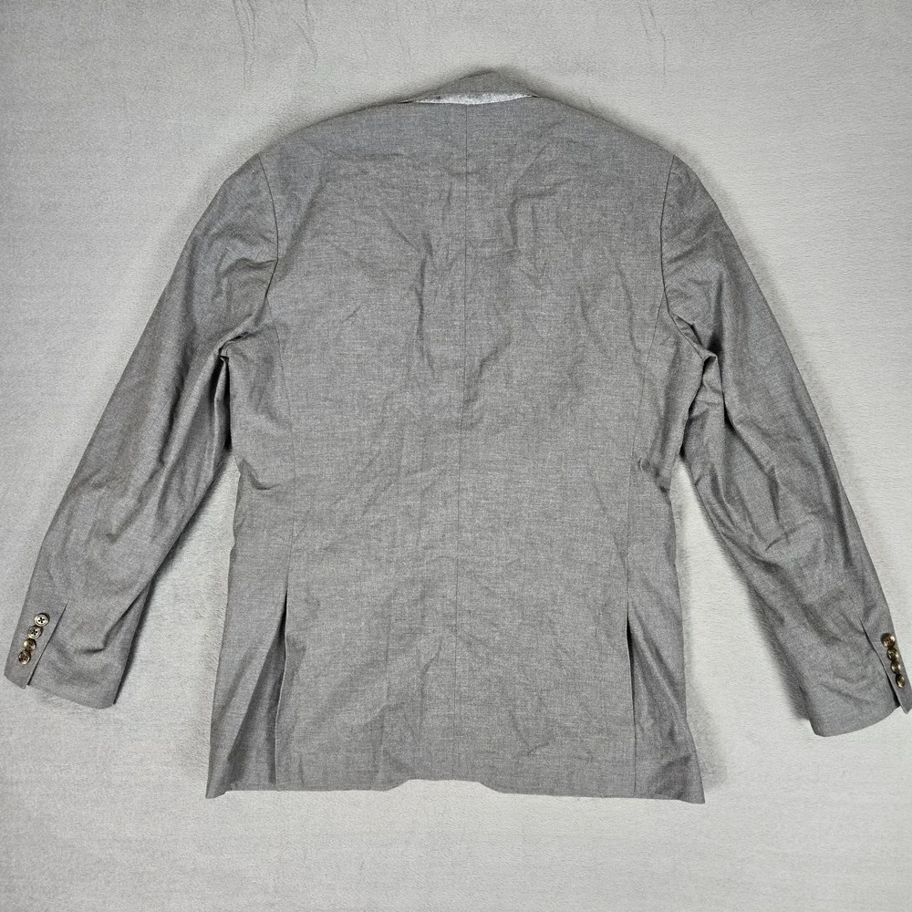 J Crew Tessuti Carpini Blazer Mens 42L Ludlow Gray Cotton Made in Italy